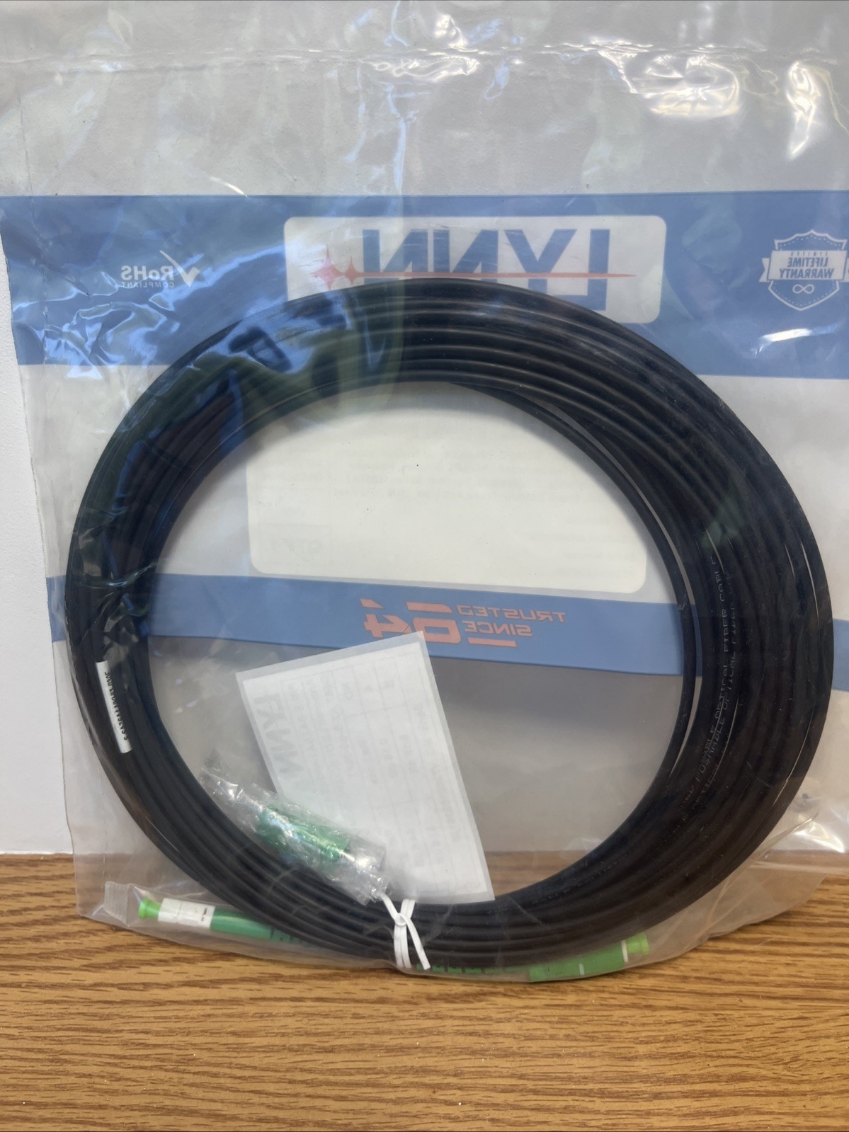 LYNN S-SAZSA1-NKHI3-030F PUSHABLE FIBER CABLE SIMPLEX JUMPER SC/APC 30ft