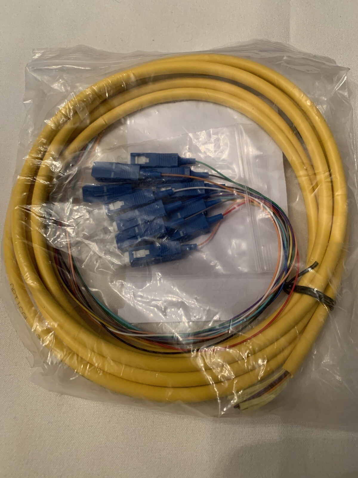 Quiktron 12 Strand Single Mode 9/125 Fiber Optic Pigtail 3m SC Blunt