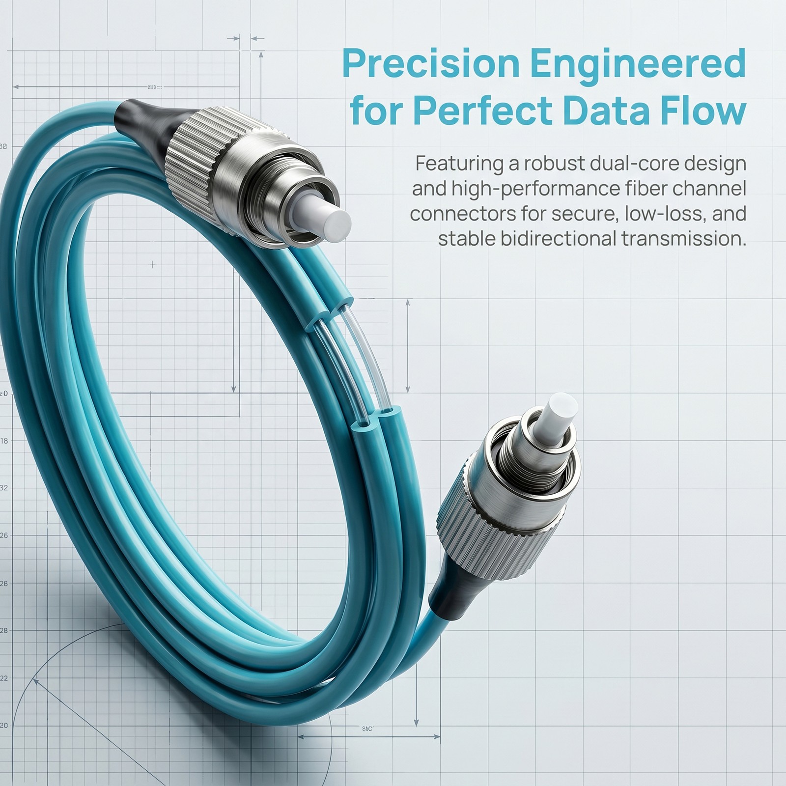 1M-30M FC-FC Duplex Multimode OM3 10 Gigabit Fiber Optic Cable Patch Cord