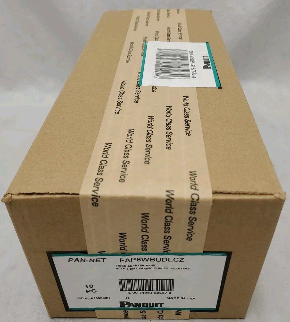 (Box Of 10) Panduit FAP6WBUDLCZ Fiber Adapter Panel W/ 6 SM Duplex Adapters