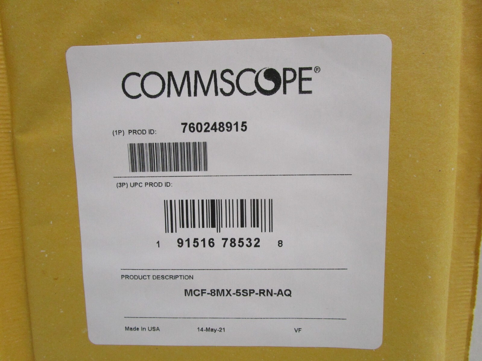 COMMSCOPE 760248915 Qwik-Fuse MPO Connector PINNED OM3/4/5 Aqua Bare Ribbon MALE