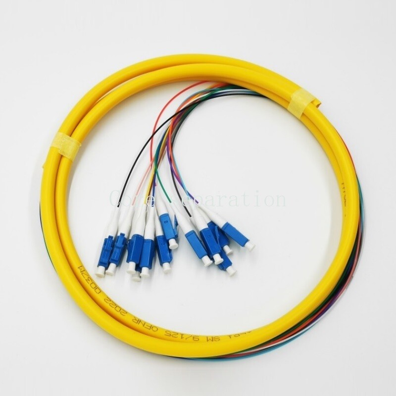 12 Fiber FC ST SC LC UPC SingleMode SM 9/125 Bunch Fiber Optic Pigtail 1m