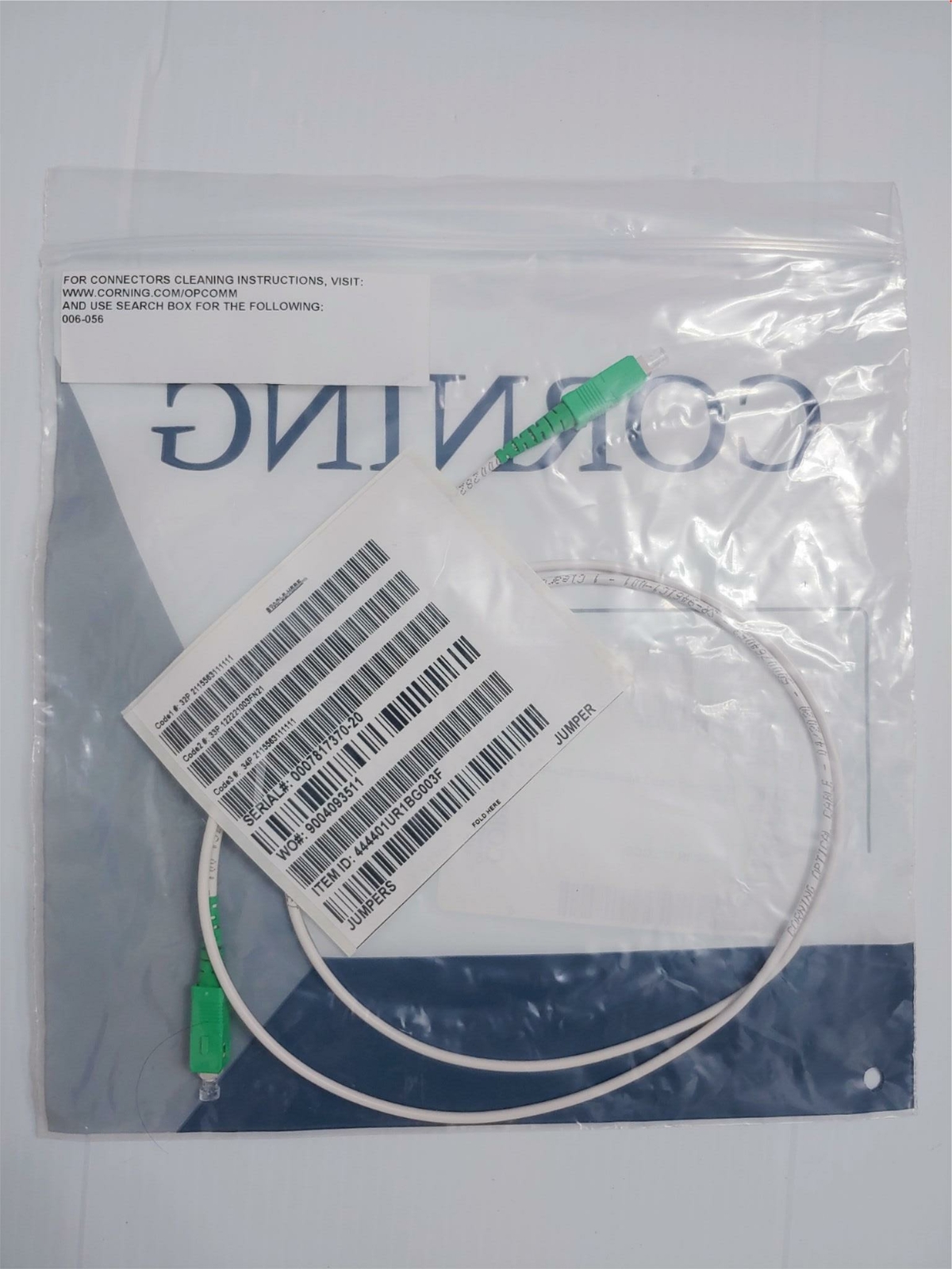 3FT Fiber optic patchcord Jumper SC/APC to SC/APC SINGLE MODE 2.9mm corning 1M