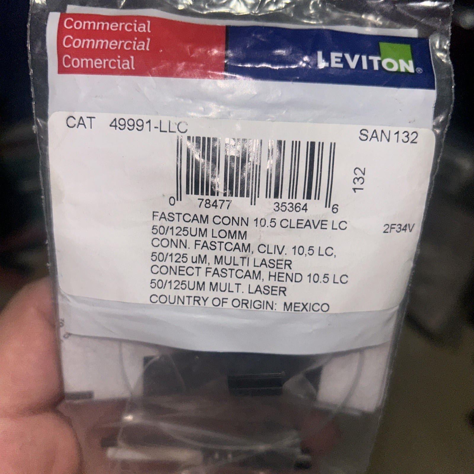 (4 TOTAL) Leviton 49991-LLC FastCam Connector 10.5 Cleave LC 50/125UM LOMM