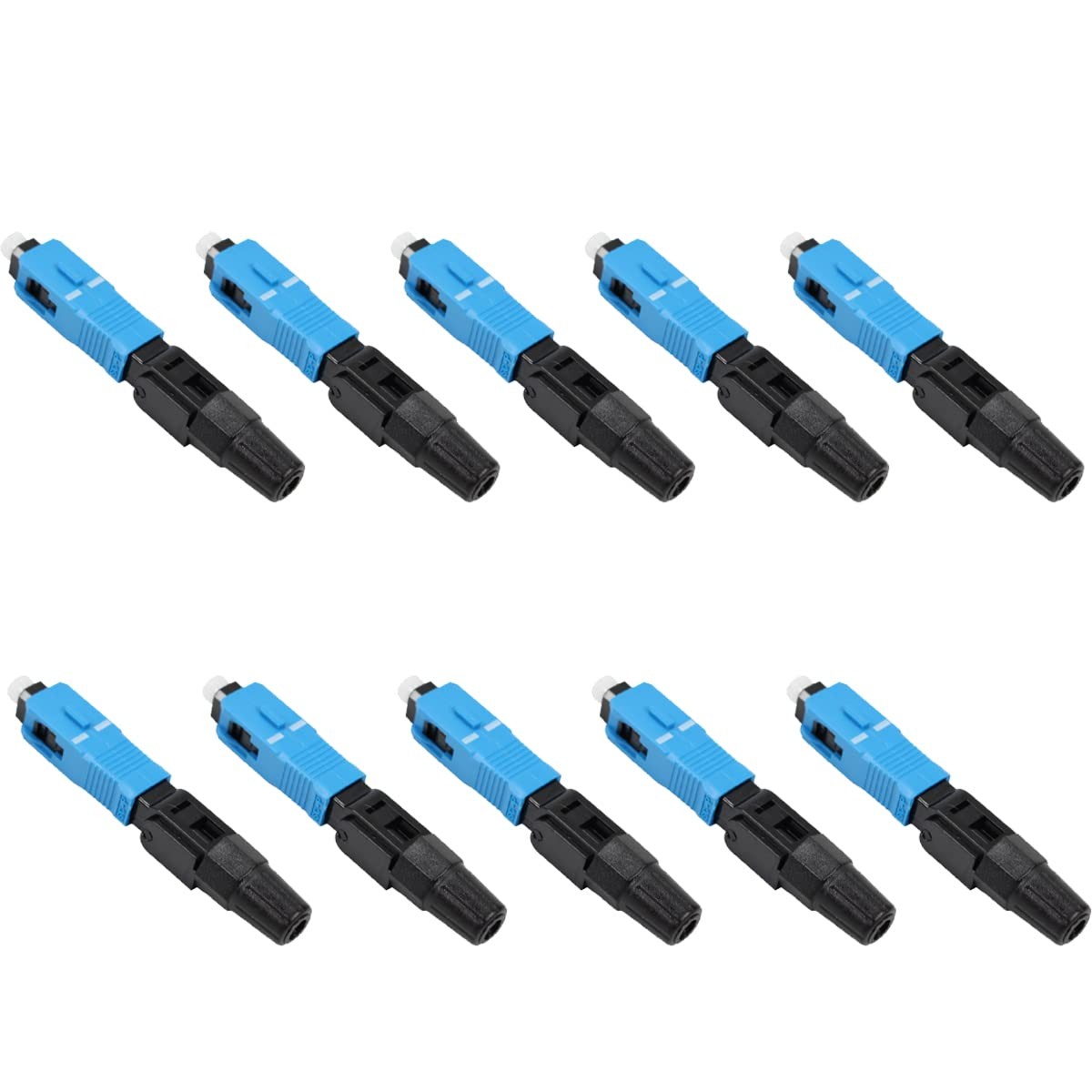 10 Pack SC UPC Fiber Optic Quick Connectors Single Mode 9/125 FTTH