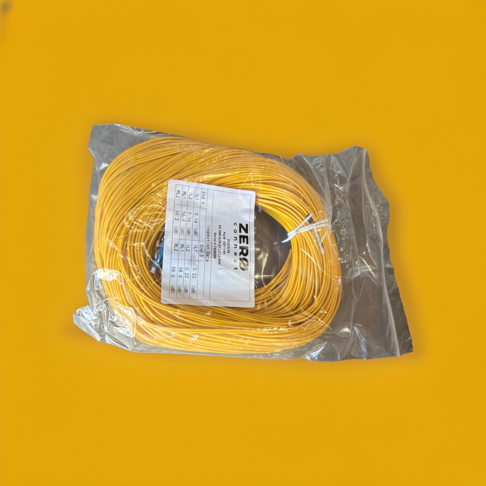 🔥 1 Unit ~ ZERO Connect 12D1-1-54 SM 2MM Duplex LC LC 54M Fiber Optic Cable🔥