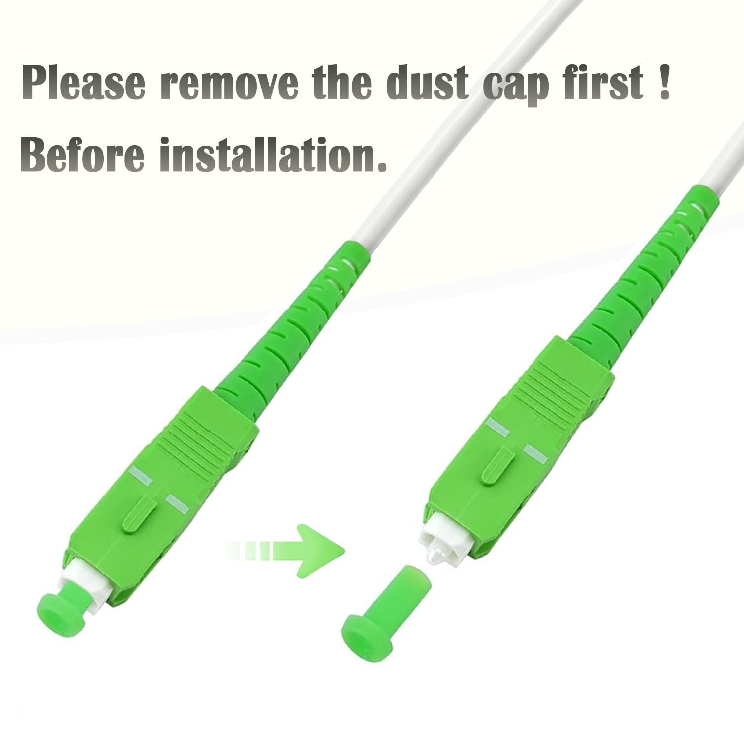 3FT SC/APC to SC/APC Fiber Optic Cable, Armored Single Mode Patch Cord for High-