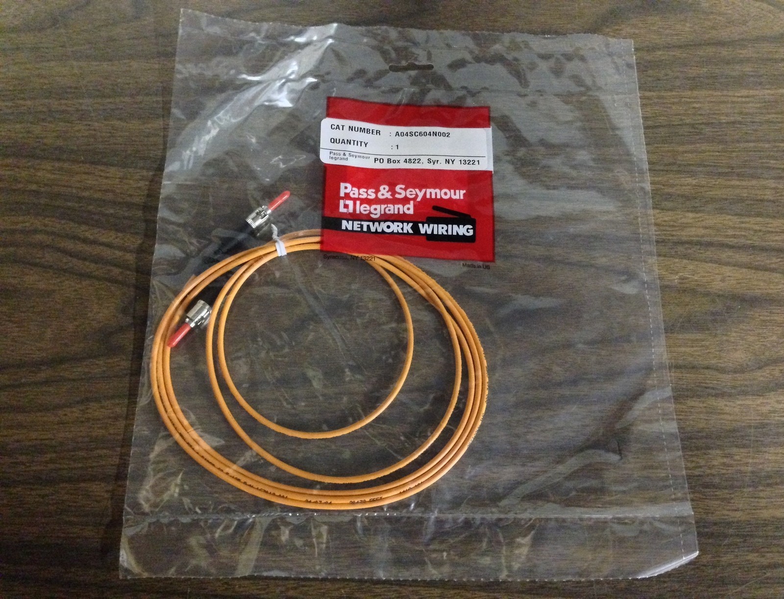 ST-ST Fiber Optic Patch Cord MM Multimode 62.5/125 Simplex 2 Meter A04SC604N002