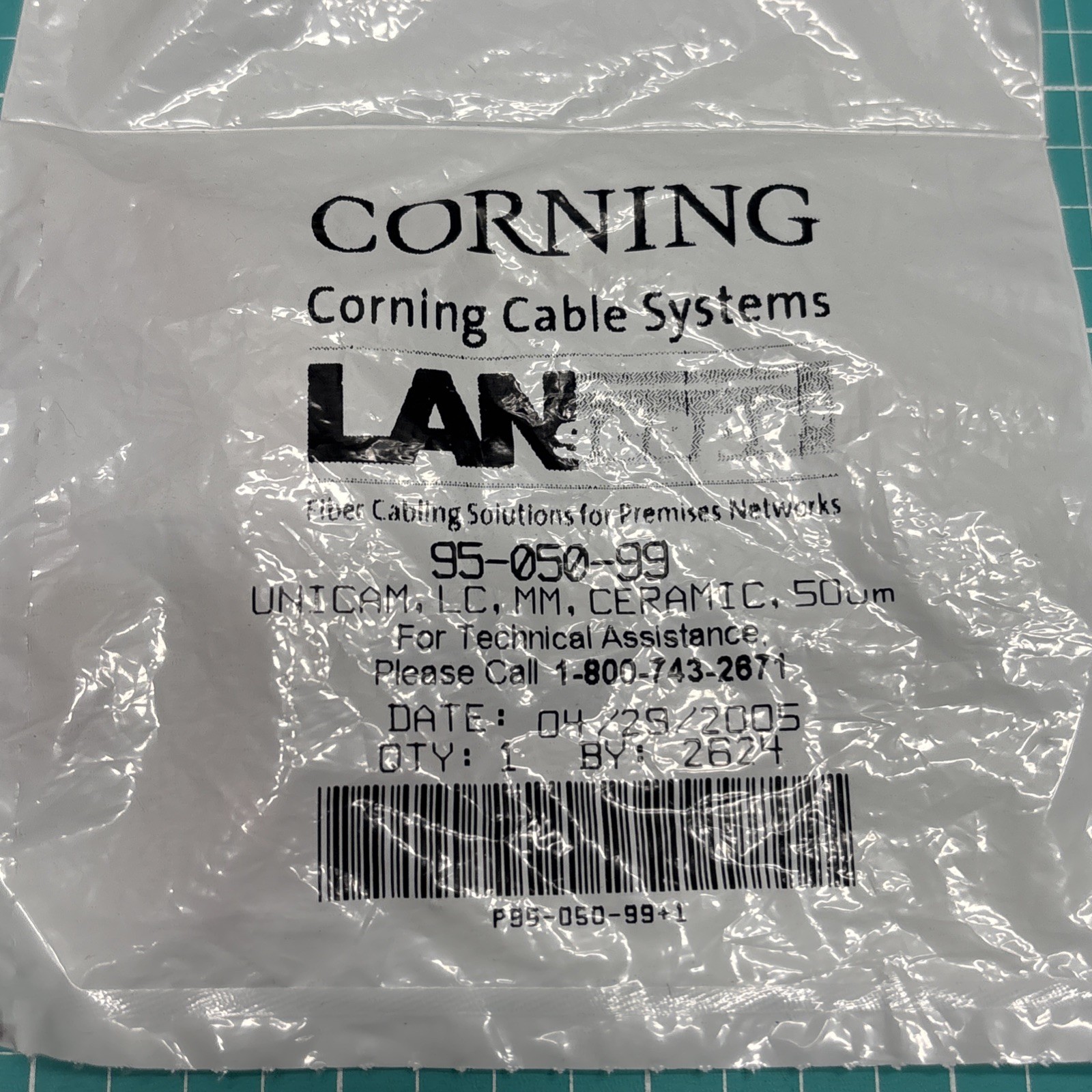 Corning 95-050-99 Ceramic Unicam Connector, LC, MM, 50um, P95-050-99+1