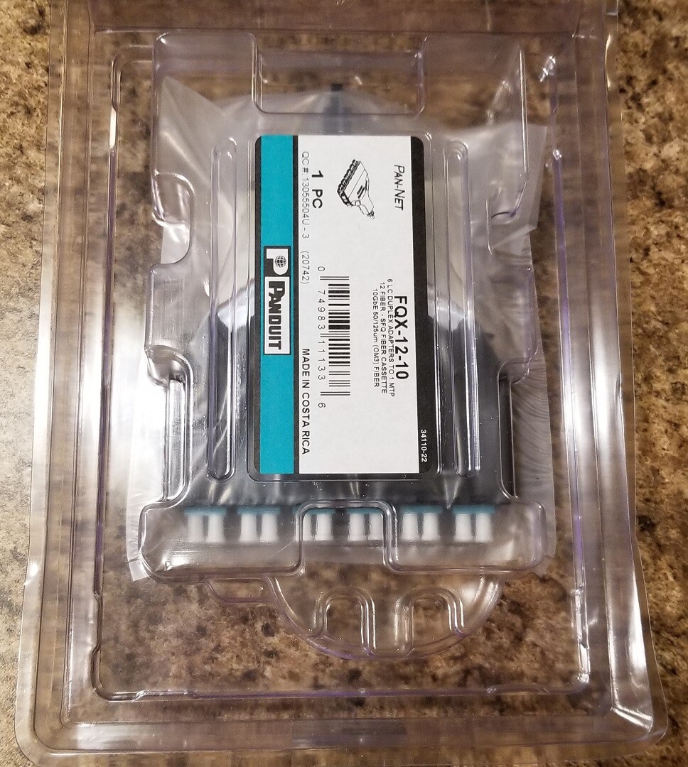PANDUIT FQX-12-10 Pan-Net 6 LC Duplex Adapters – 1 MTP 12-Fiber SFQ Cassette NEW