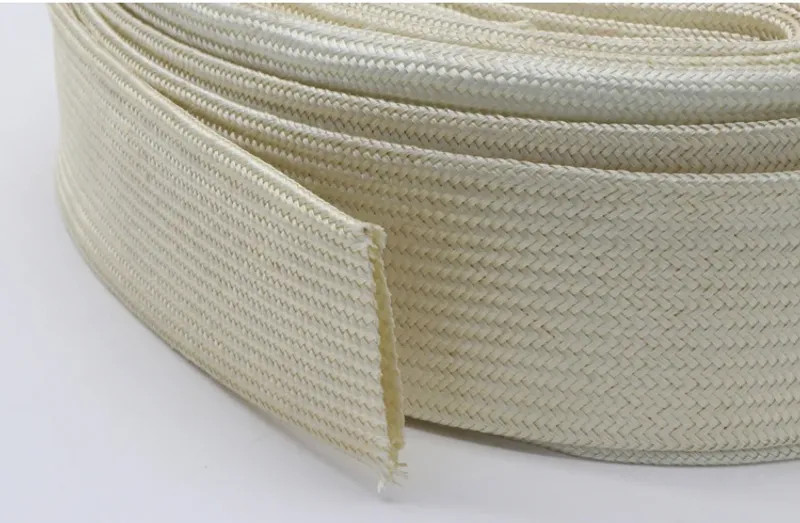 1M-5M Braided Fiberglass Sleeve High Temp Resistant Tube Chemical Glass Fiber