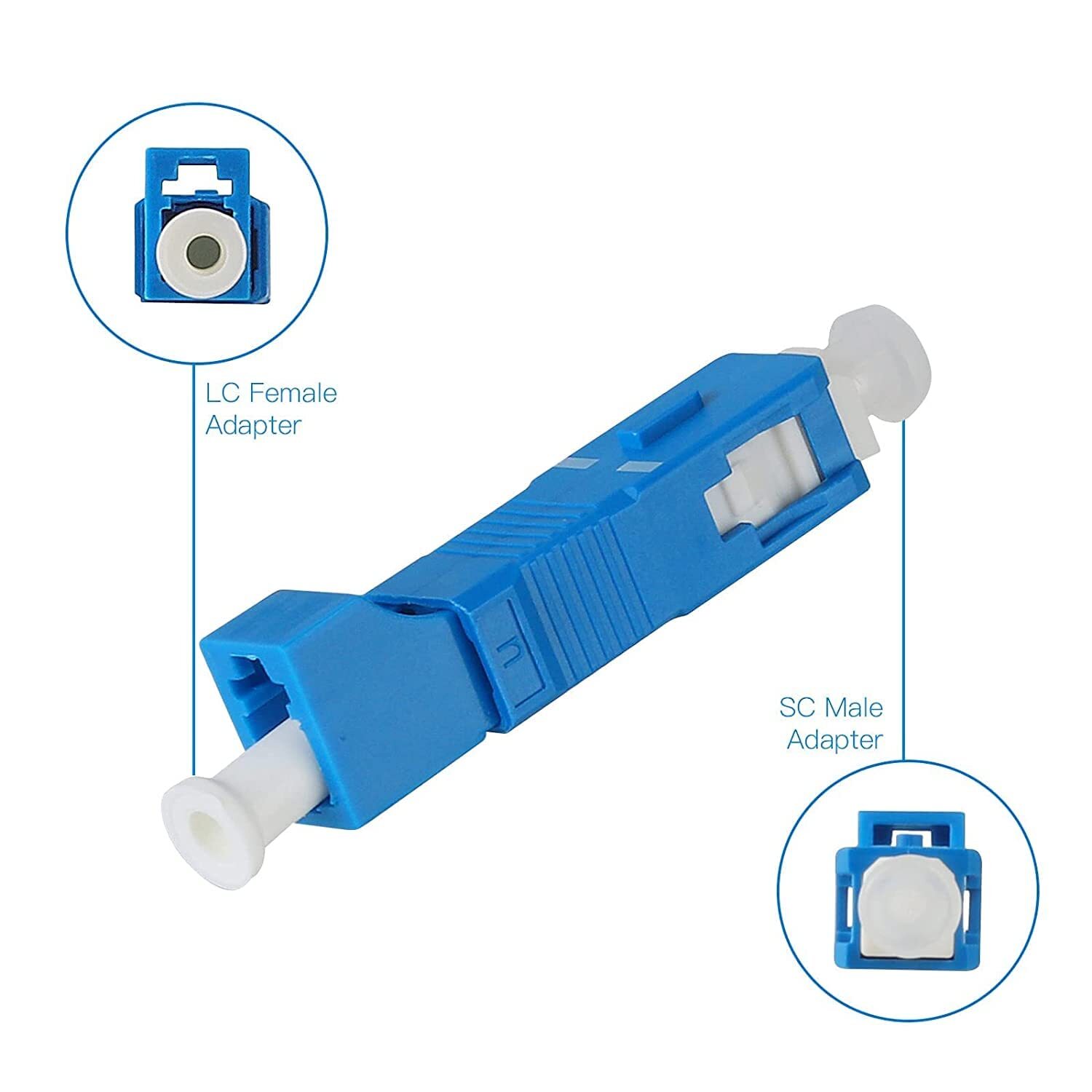 8-Pack Singlemode SC/UPC Male to LC/UPC Female Adapter Fiber Optic Connector …