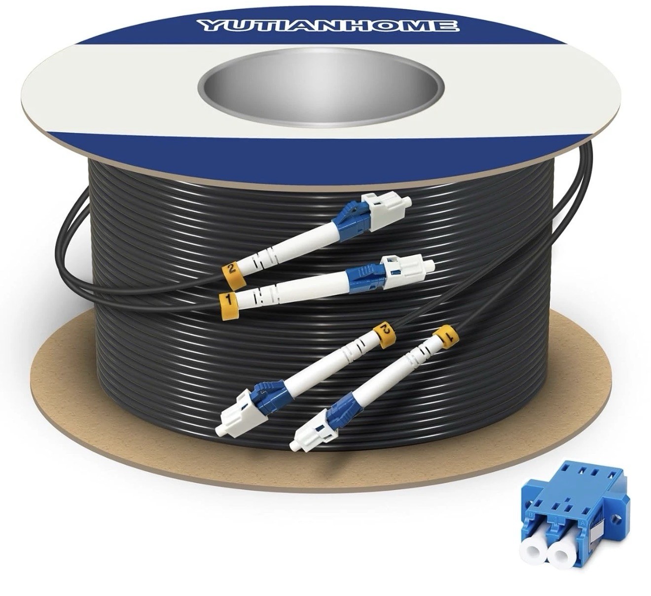 500ft LC to LC Armored OS2 Fiber Optic Cable 9/125 Duplex LSZH Black yutian home