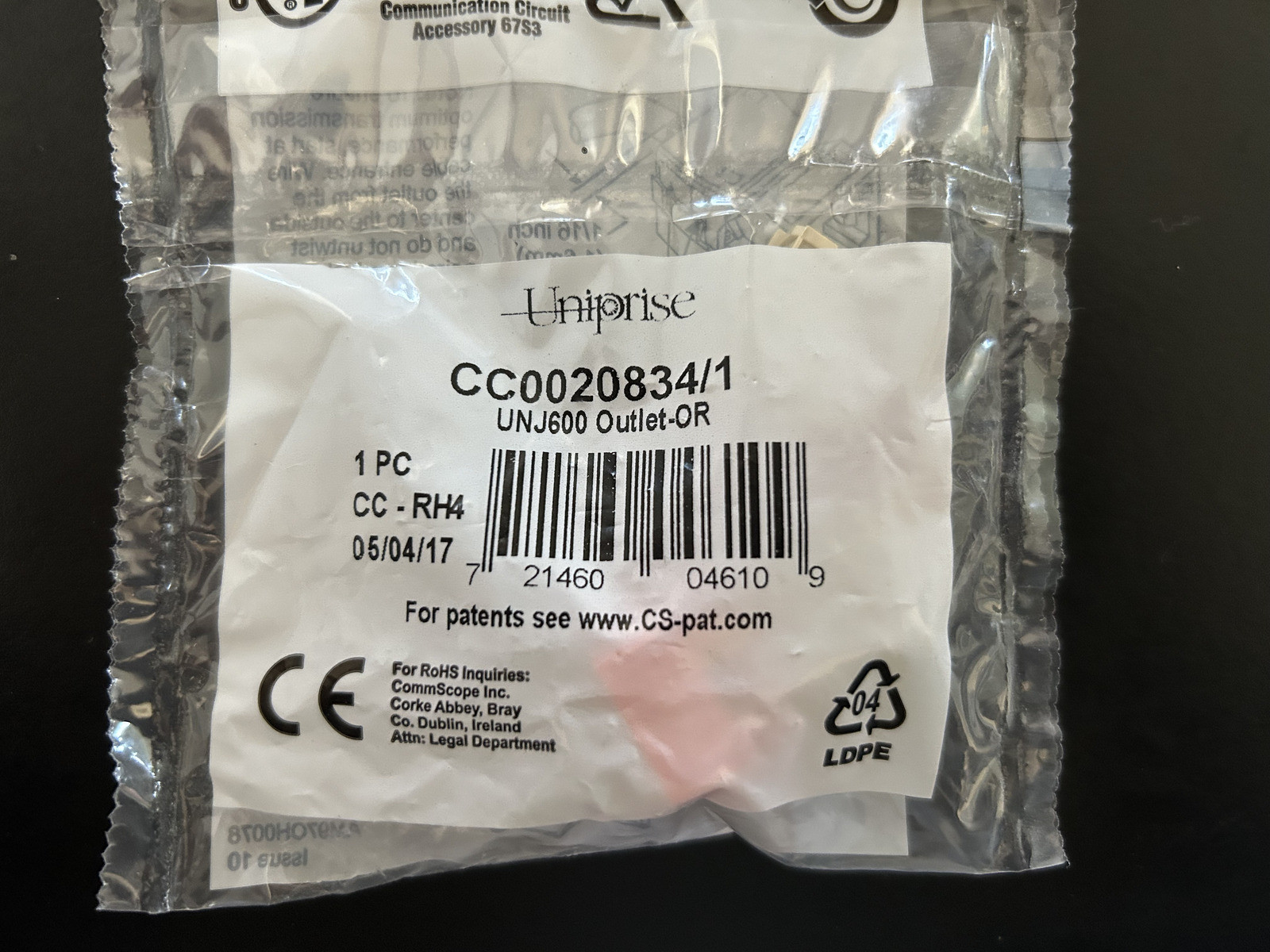 Lot of 10 Commscope CC0020834/1 UNJ600 Outlet-OR