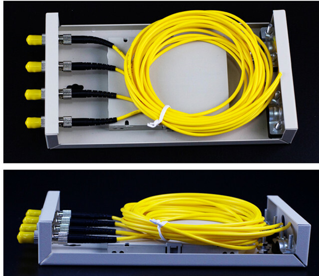 4-port ST fiber optic terminal box thickened 1.0MM full flange + pigtail