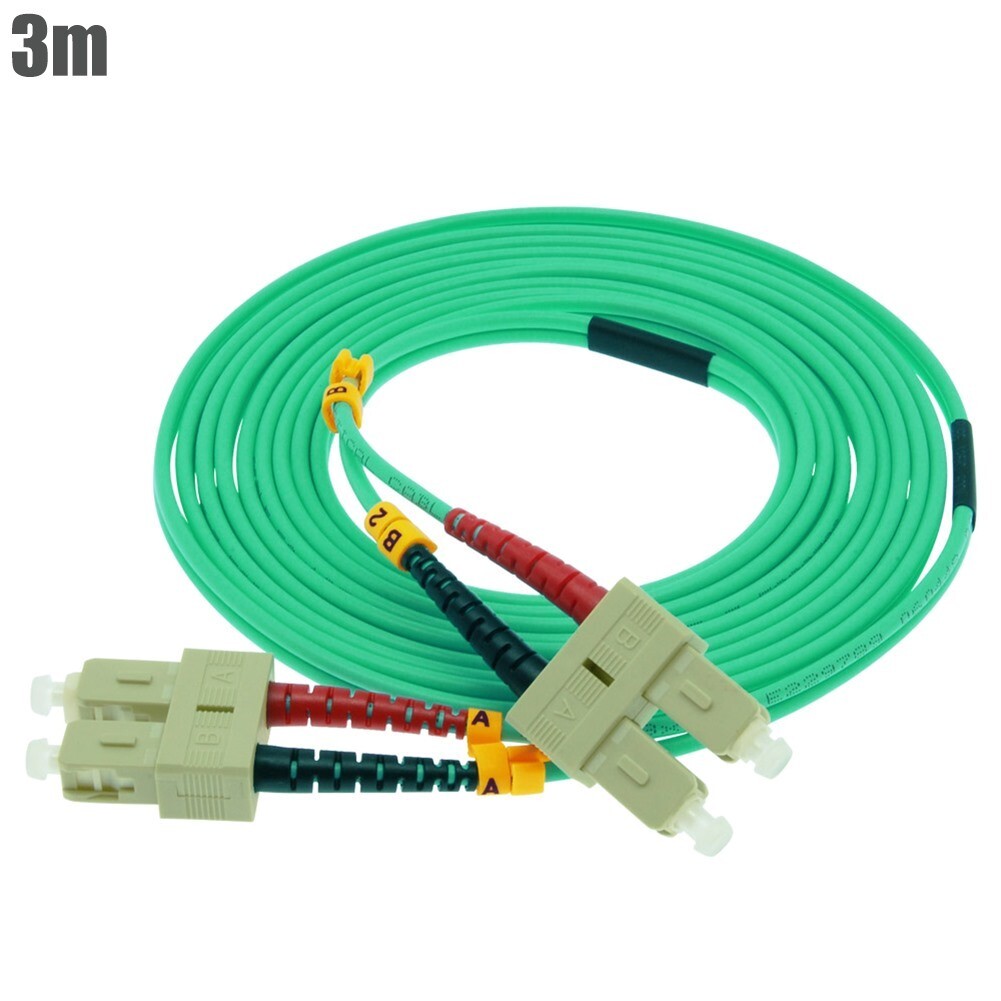 3m SC-SC 10Gb OM3 Duplex Multimode 50/125 Fiber Optical Network Cable Cord Aqua