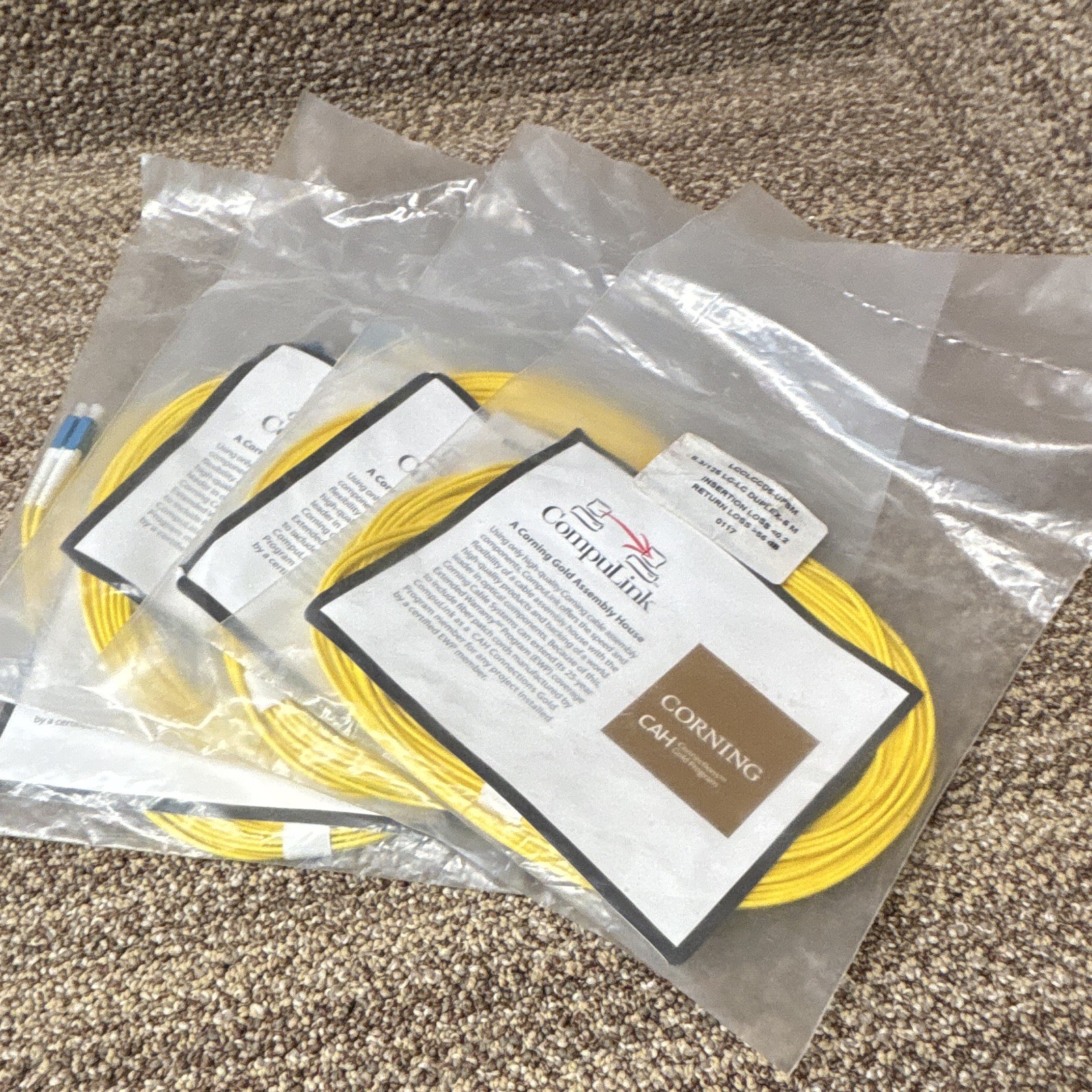 Corning CompuLink LC-LC Duplex Fiber Patch Cable 5m Yellow LCCLCDS-UPSM