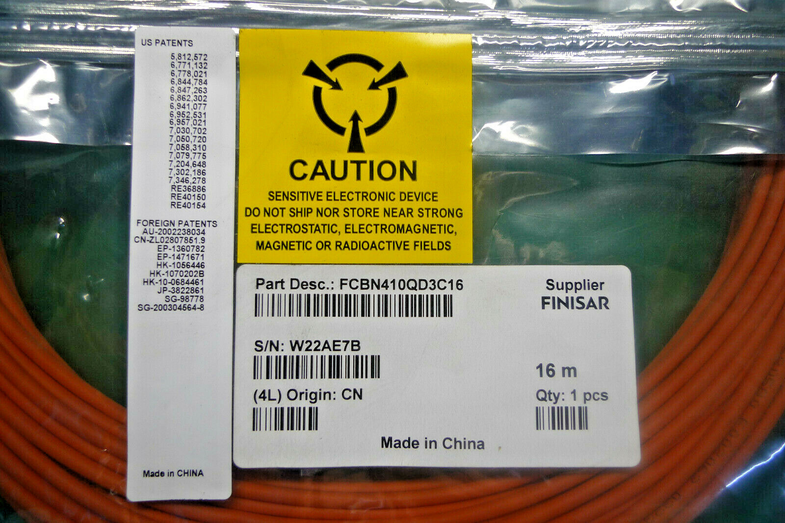 New Genuine Finisar Quadwire Optical Cable 16M FCBN410QD3C16