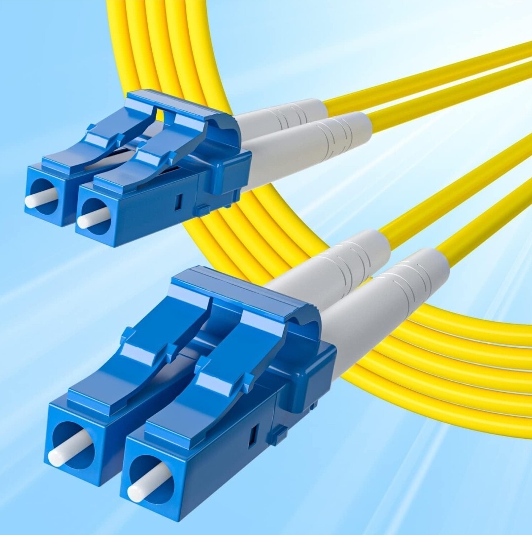 LC to LC UPC Duplex PVC 9/125 SingleMode Fiber Cable,Patch Cord Yellow
