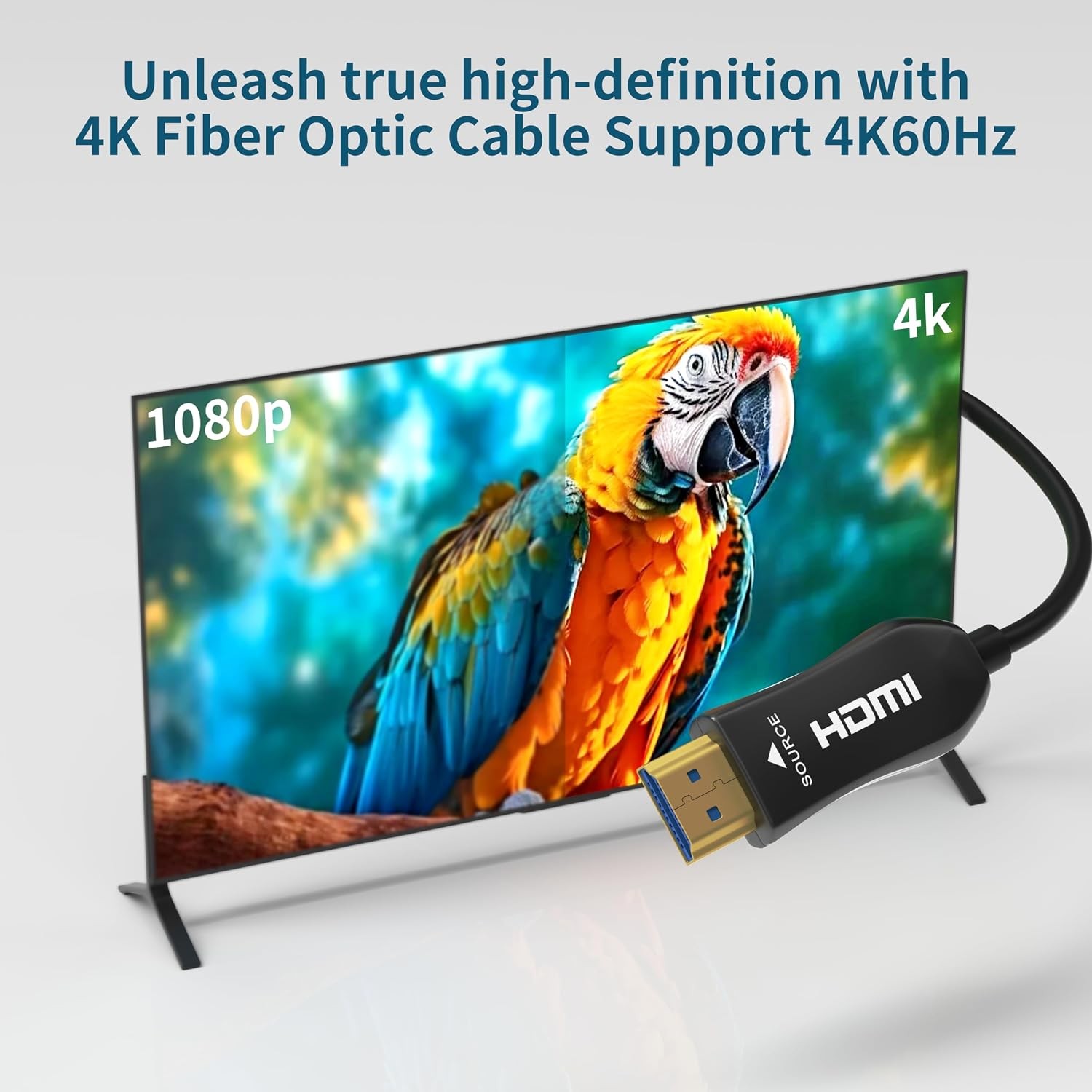 1x Black 4K Fiber Optic HDMI Cable 3-100FT 2.0 Cable Cord 18Gbps For PS5/TV Box