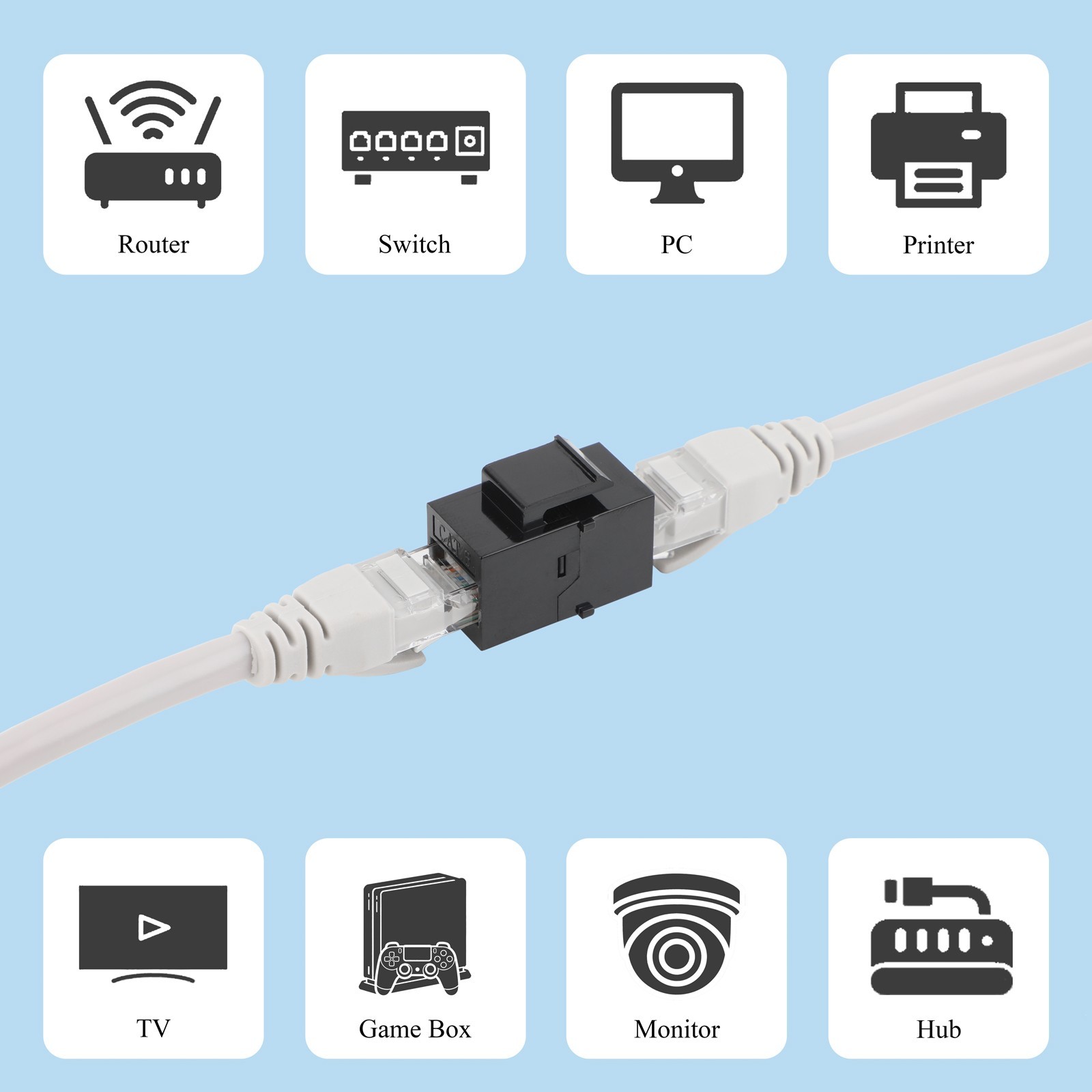 10/25X CAT6 Keystone Coupler RJ45 Jack UTP Insert Adapter For Cat6/Cat5e/Cat5