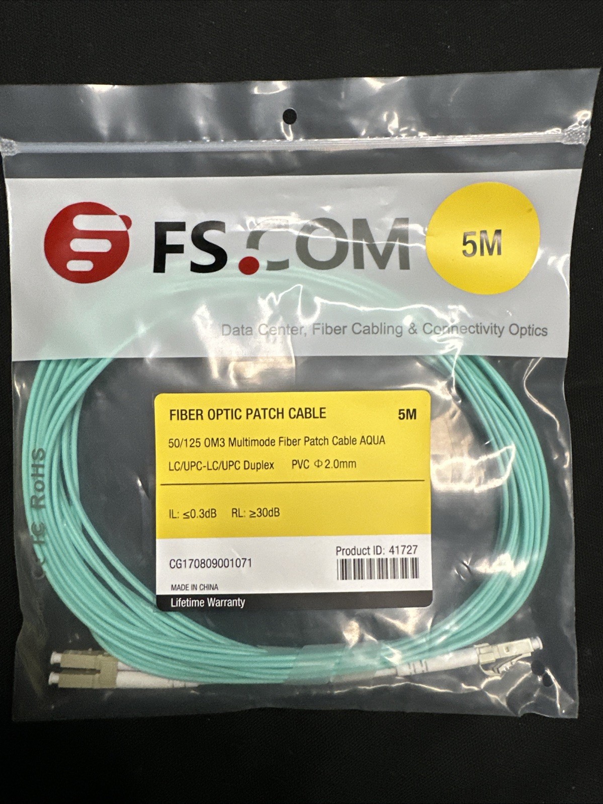 FS.COM Duplex Multimode Fiber Patch Cable Lot Of 10 Pieces