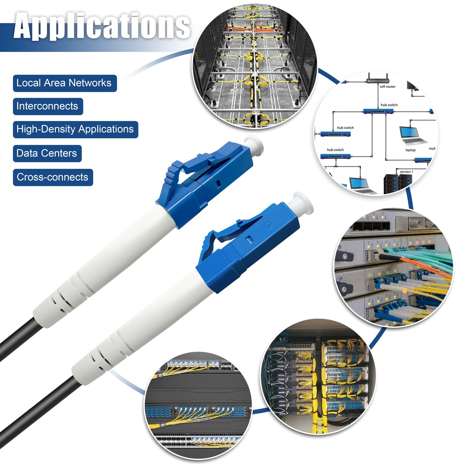 15 Meters (50 Feet) LC to LC Outdoor Armored Simplex Fiber Patch Cable, Singl…