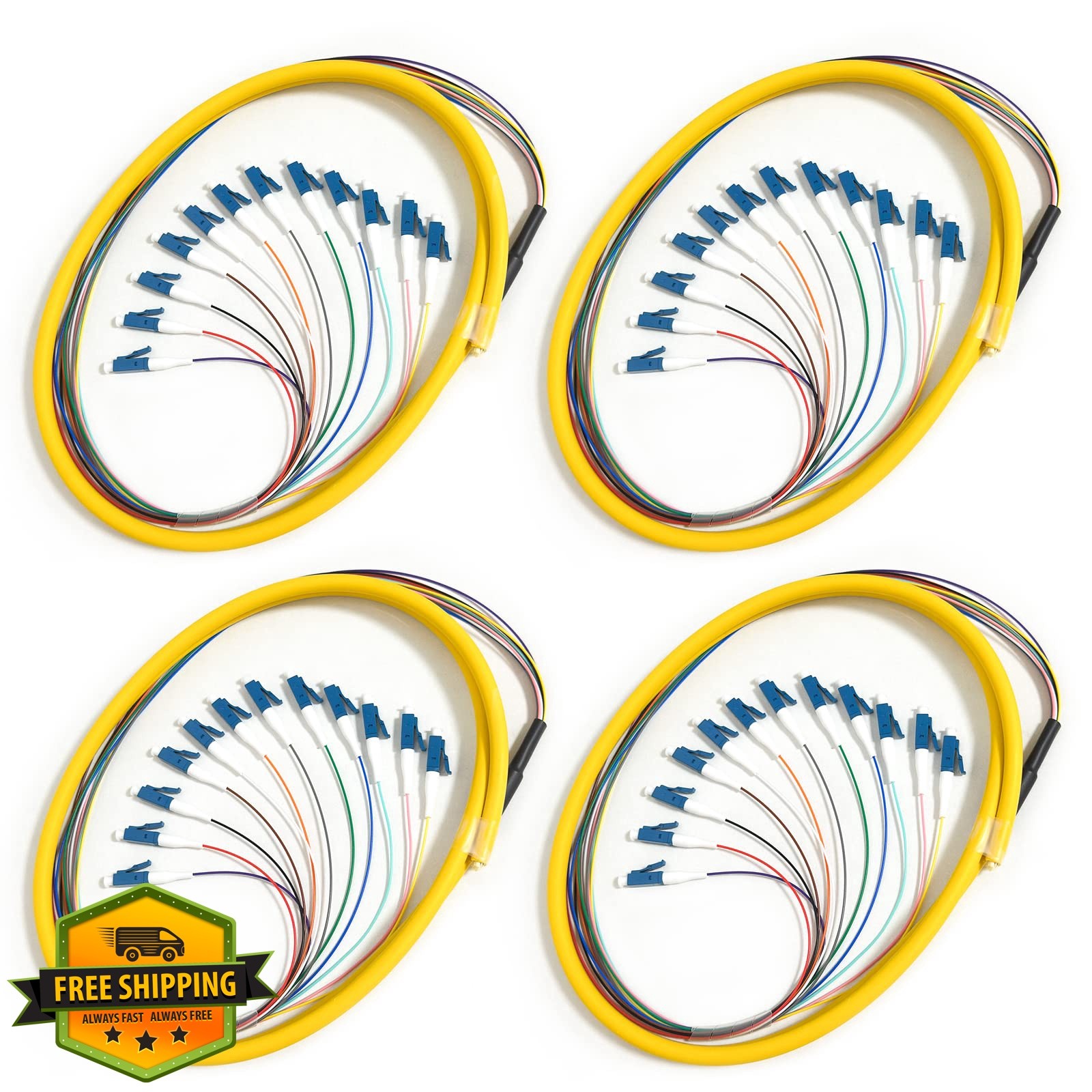 Bangun 4Pack LC UPC 12 Fiber Pigtail Bunch