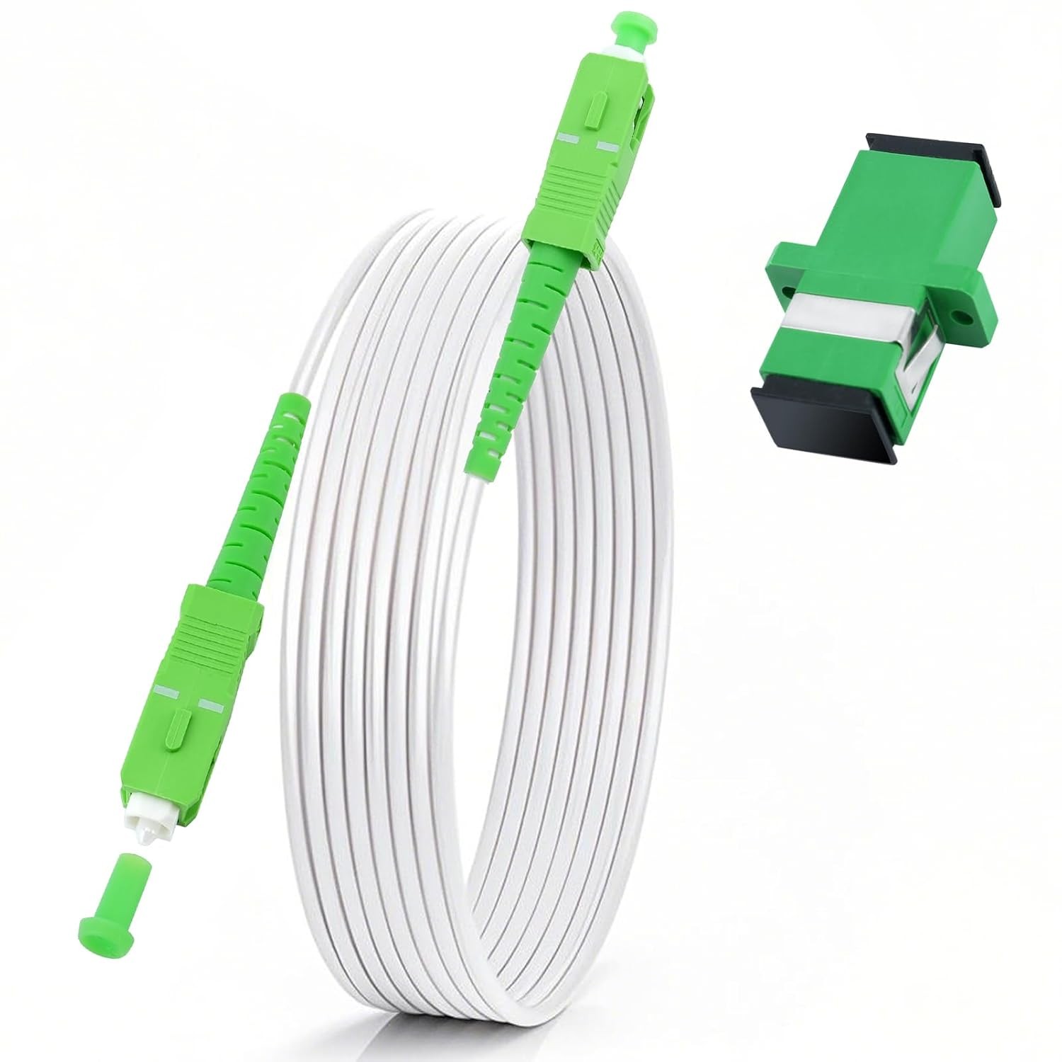 3FT SC/APC to SC/APC Fiber Optic Cable, Armored Single Mode Patch Cord for High-