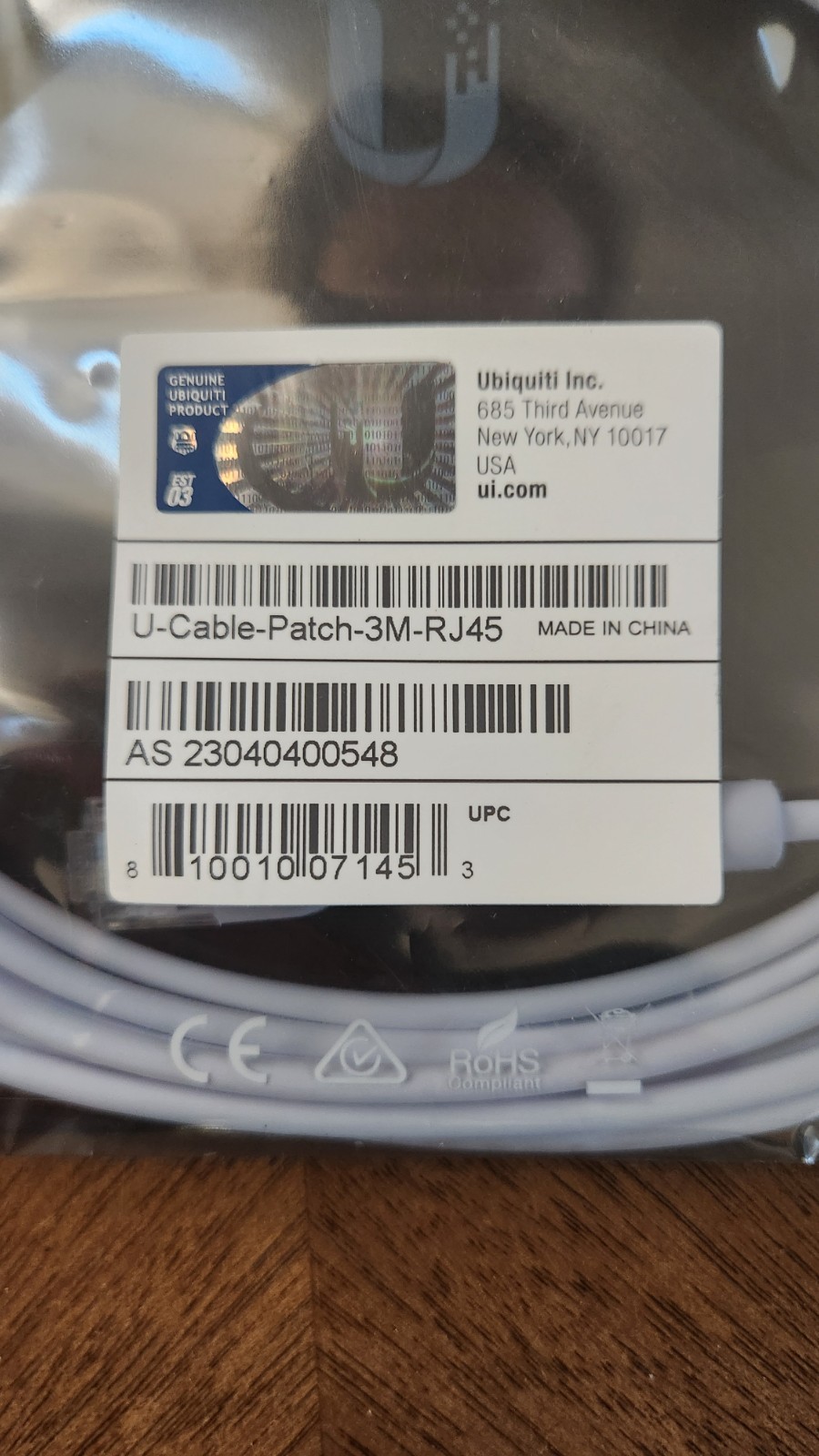 Ubiquiti U Cable Patch 3M-RJ45 (3 Meter)