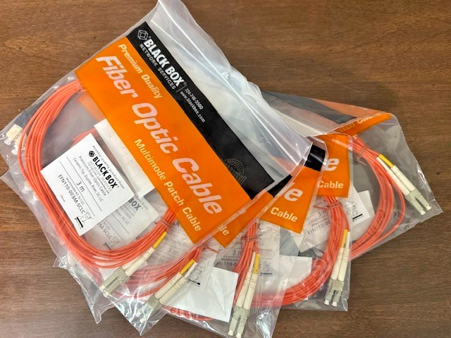 LOT of 5 Black Box Network Services Premium Fiber Optic Cable Ceramic Tip SC-LC