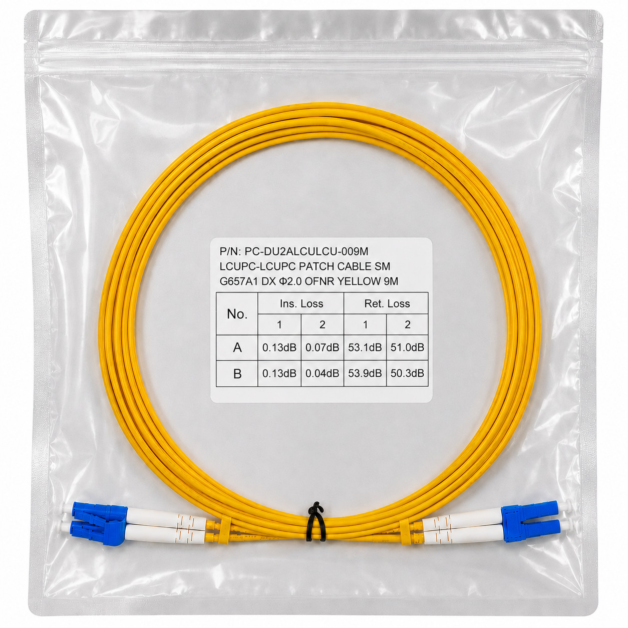(24) 9 Meter LC/UPC – LC/UPC Duplex Fiber Patch Jumper OS2 SMF Singlemode Cable