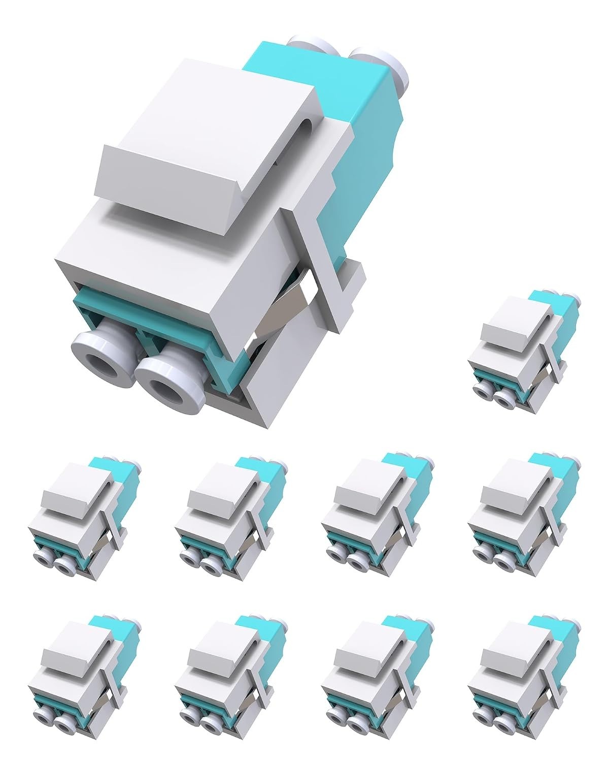 Reliable 10 pcs Duplex LC Keystone Couplers – Single/Multimode Fiber Adapter Set