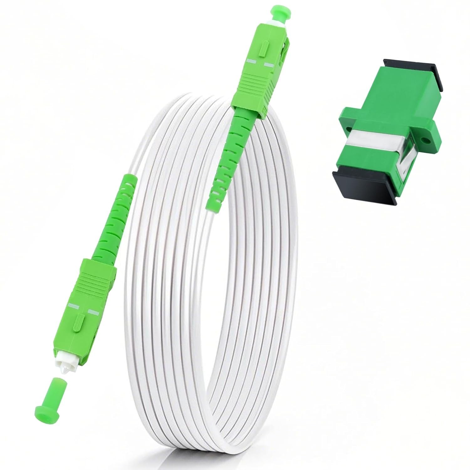 Durable 3FT SC/APC Male Fiber Optic Cable – LSZH White, Perfect for Home Use
