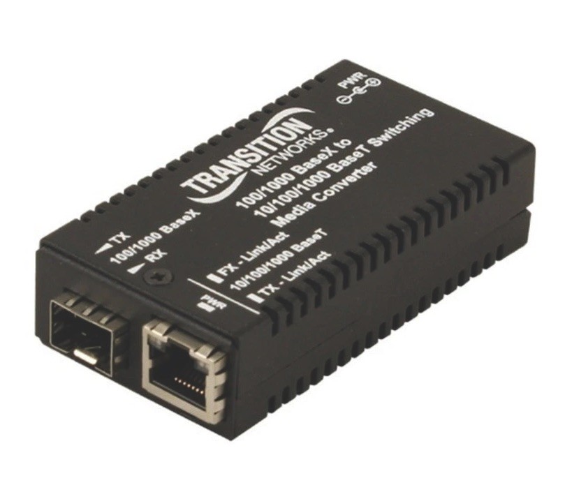 Transition Networks M/GE-PSW-SFP-01-NA, FIBER to COPPER converter Gigabit -NEW