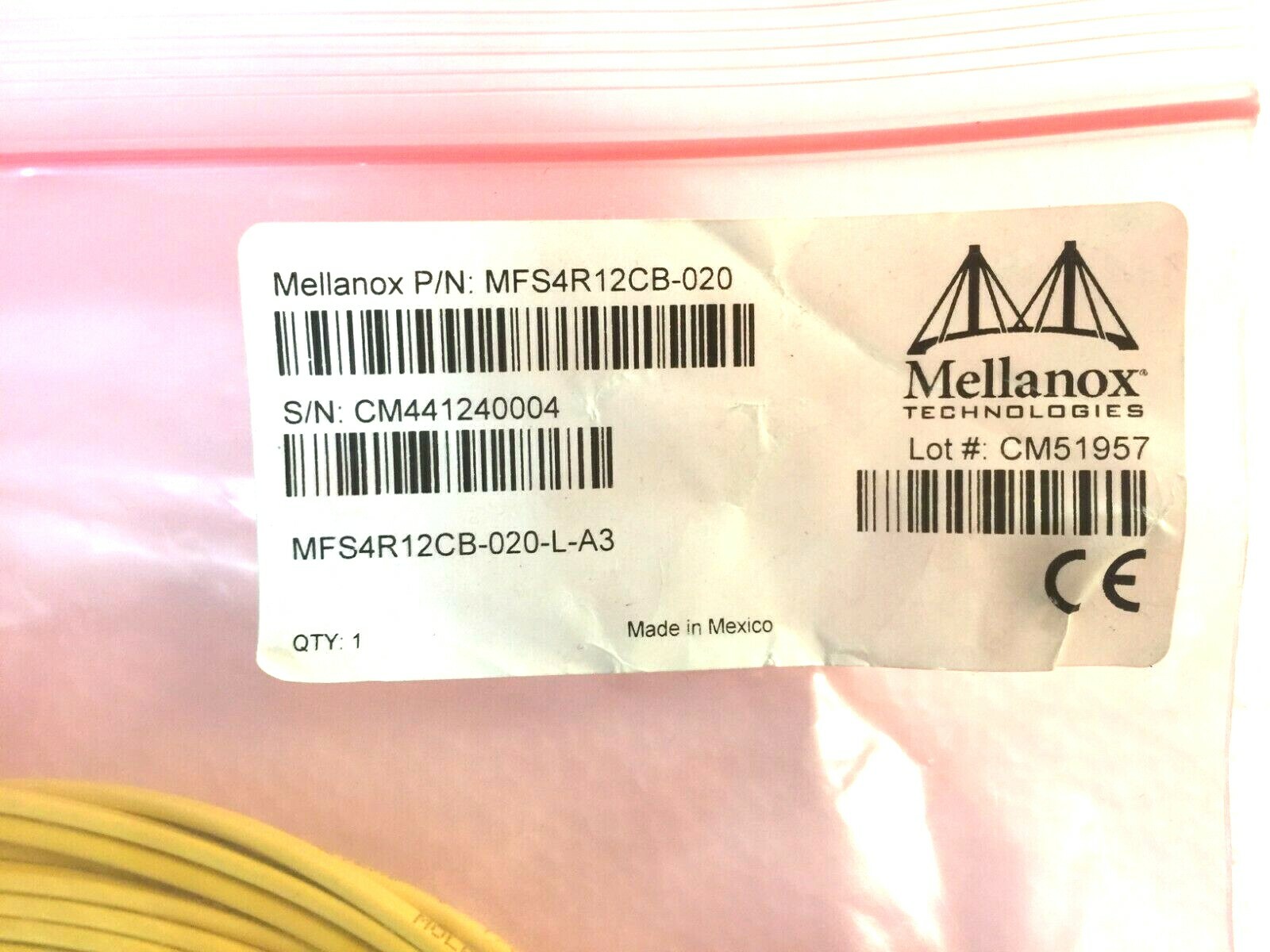 NEW Mellanox 40Gb QSFP 20M 65ft MFS4R12CB-020 Active Fiber Optic Cable QDR/FDR10