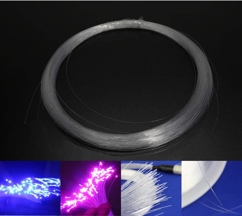 AZIMOM PMMA Plastic End Glow Fiber Optic Cable 0.25Mm(0.01Inch) 100M(328Ft)/Roll