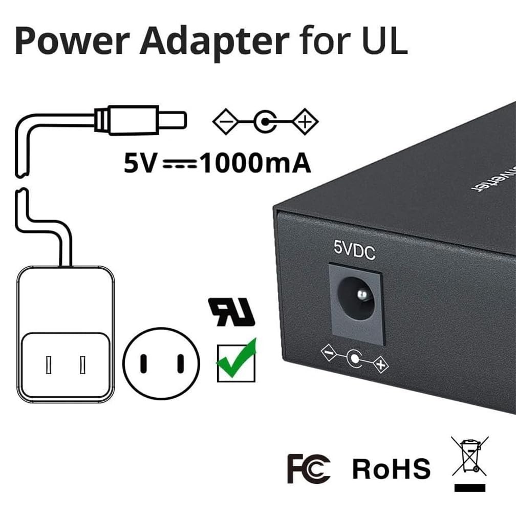 Gigabit SingleMode Fiber to Ethernet Media Converter, Dual SC Fiber, 1000Base…