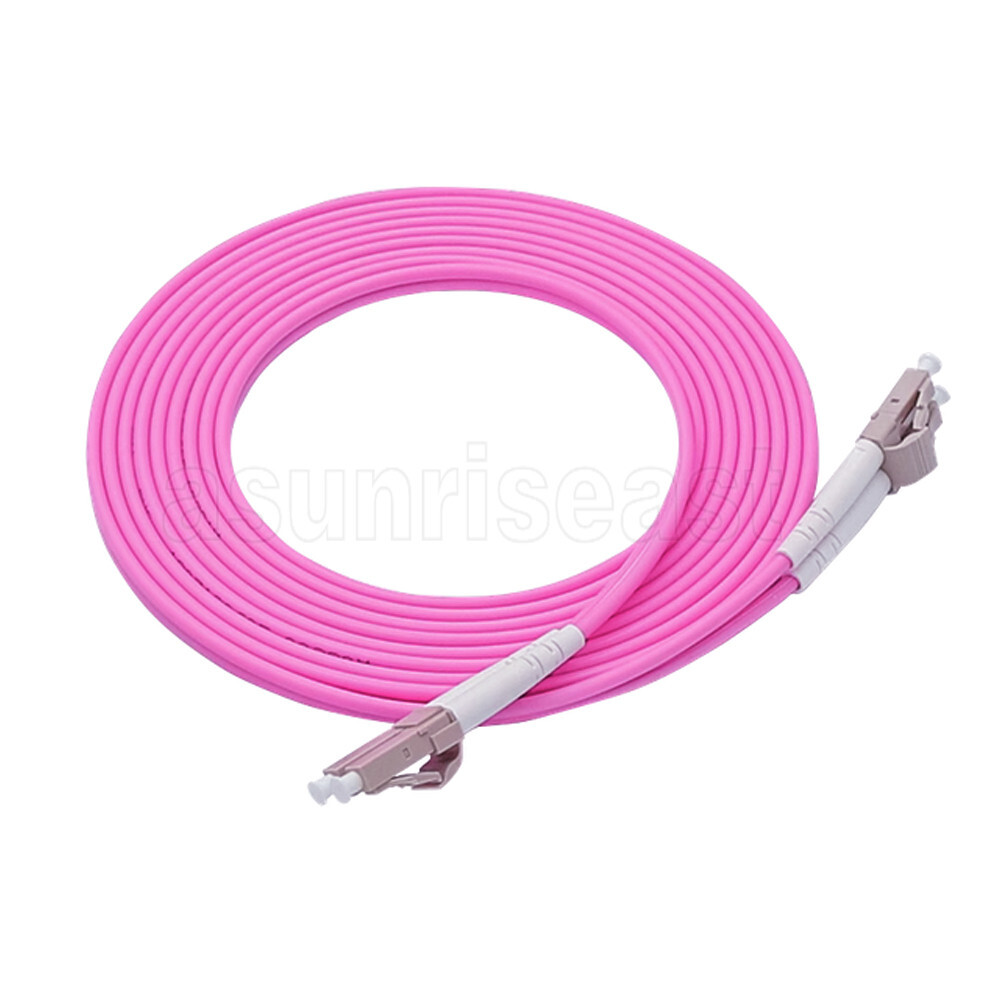 LC to LC 100GBps OM4 Multimode Duplex Fiber Optic Patch Cord Jumper Rose Red lot