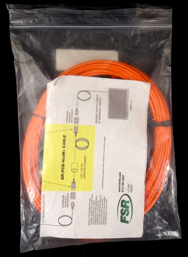 FSR DR-PCB-H10M, HDMI Male to HDMI Male, Plenum, 33 Foot, 10 Meter Cable, New