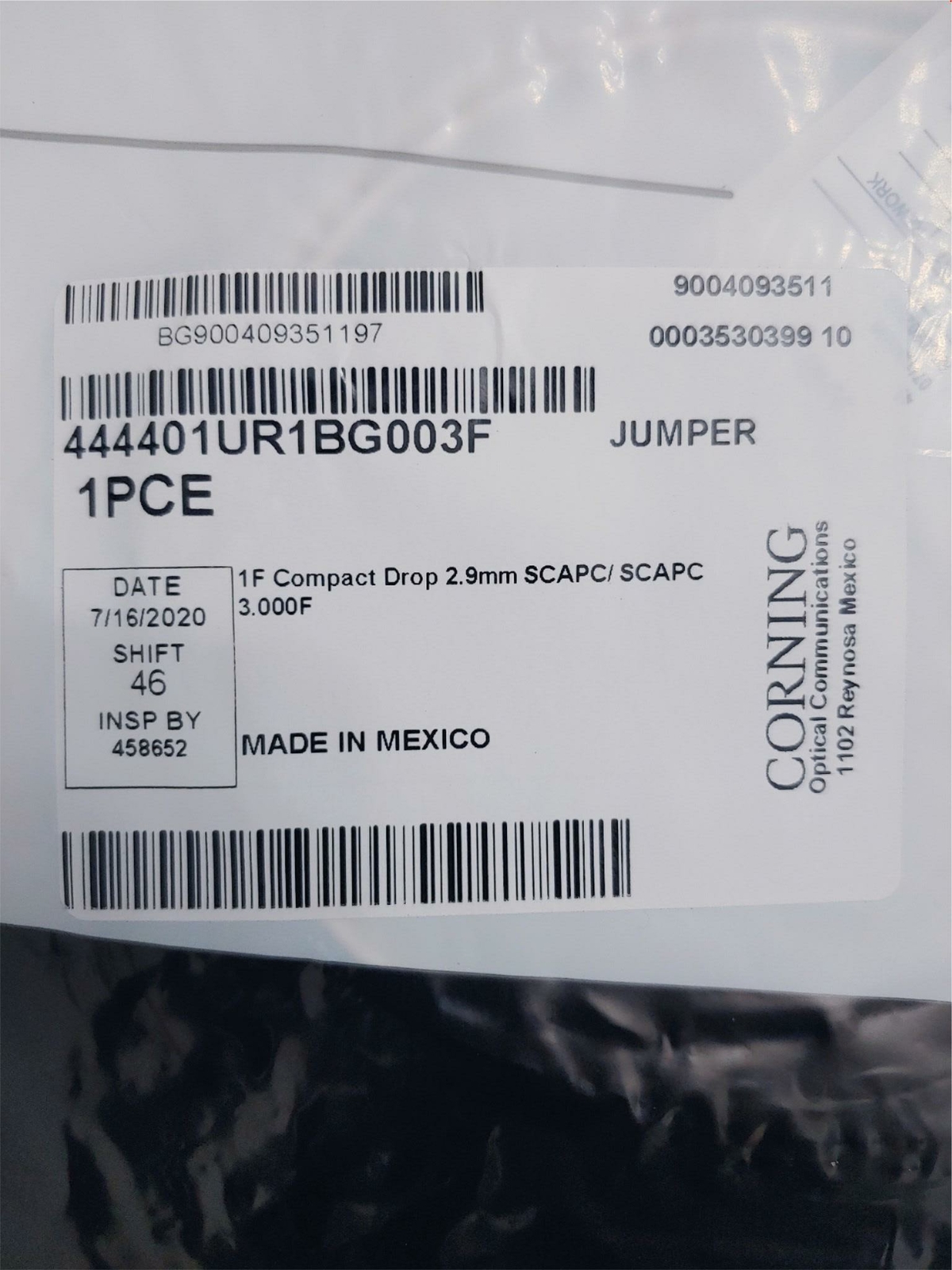 3FT Fiber optic patchcord Jumper SC/APC to SC/APC SINGLE MODE 2.9mm corning 1M