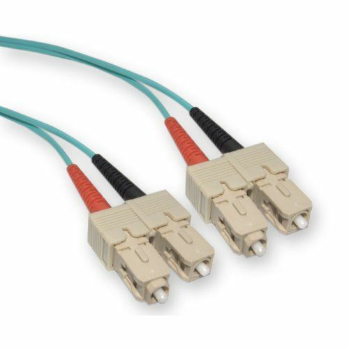 10 Gigabit Aqua Fiber Optic Cable, SC/SC, Multimode, Duplex, 50/125, 1m eDragon