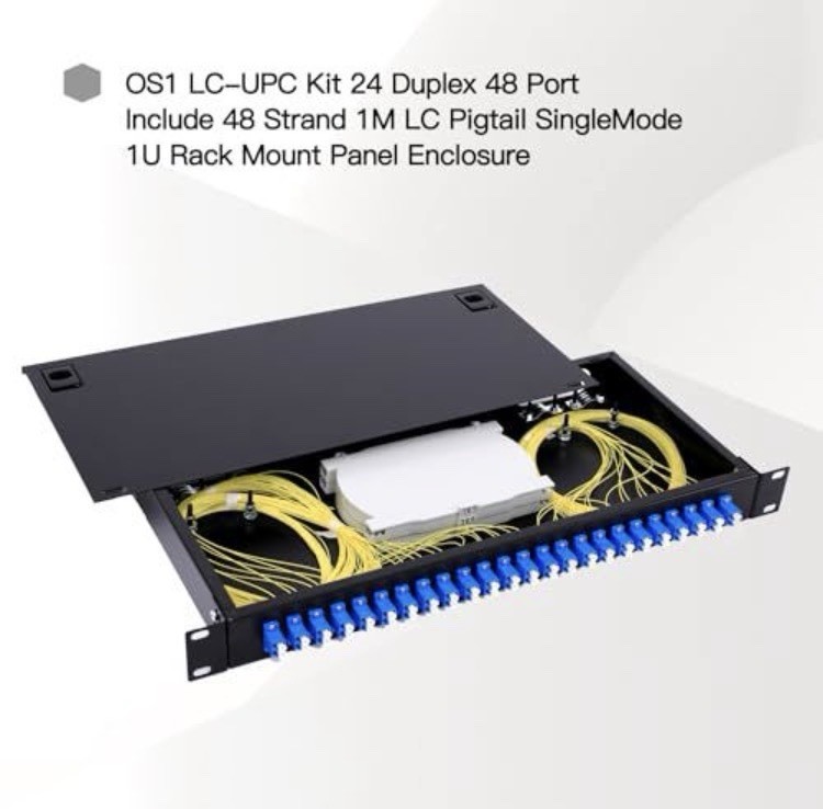 High-Performance 24 Duplex 48 Port LC-OS1 Rack Mount Fiber Enclosure Box Kit …