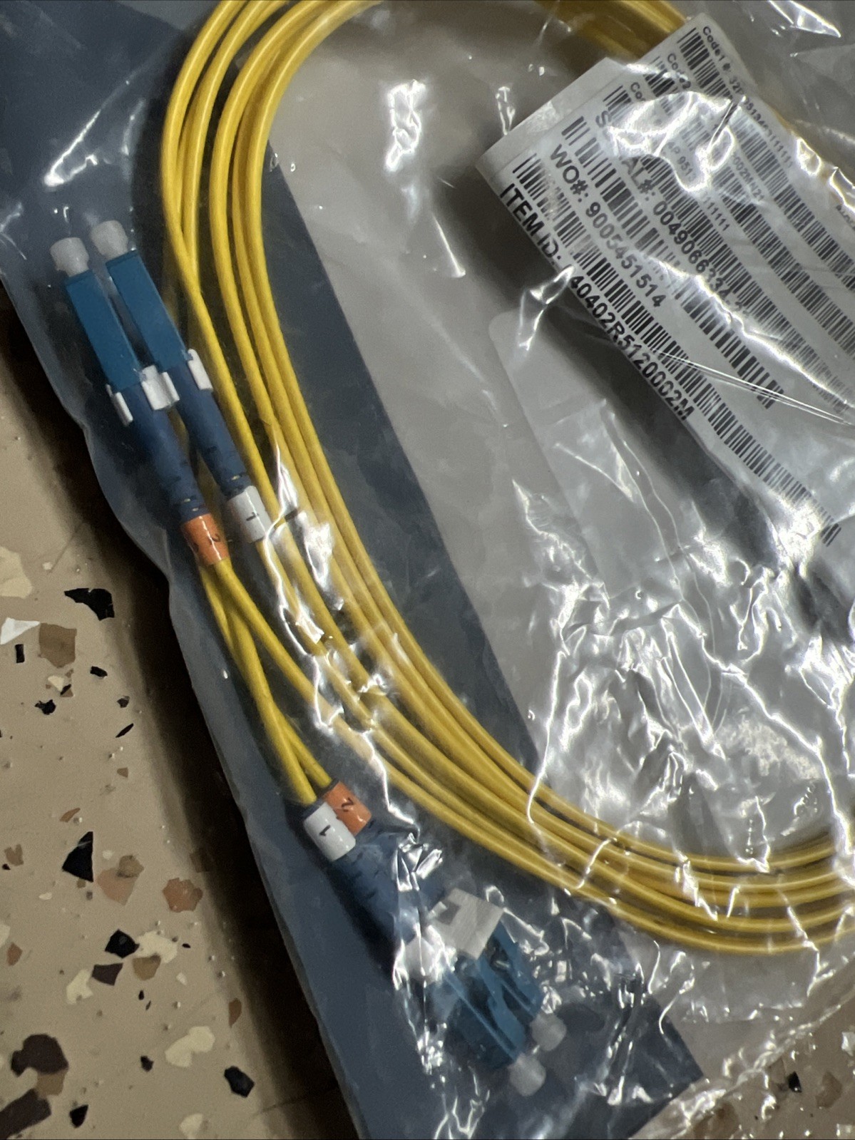 BRAND NEW IN BAG CORNING Cable Systems 040402R5120002M Yellow FIBER OPTIC
