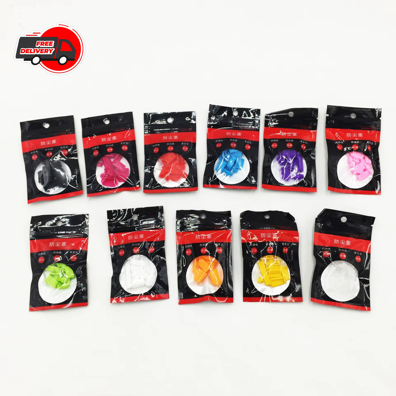 16pcs Universal Laptop Port Plug Silicone Dustproof USB Protector Cover Set