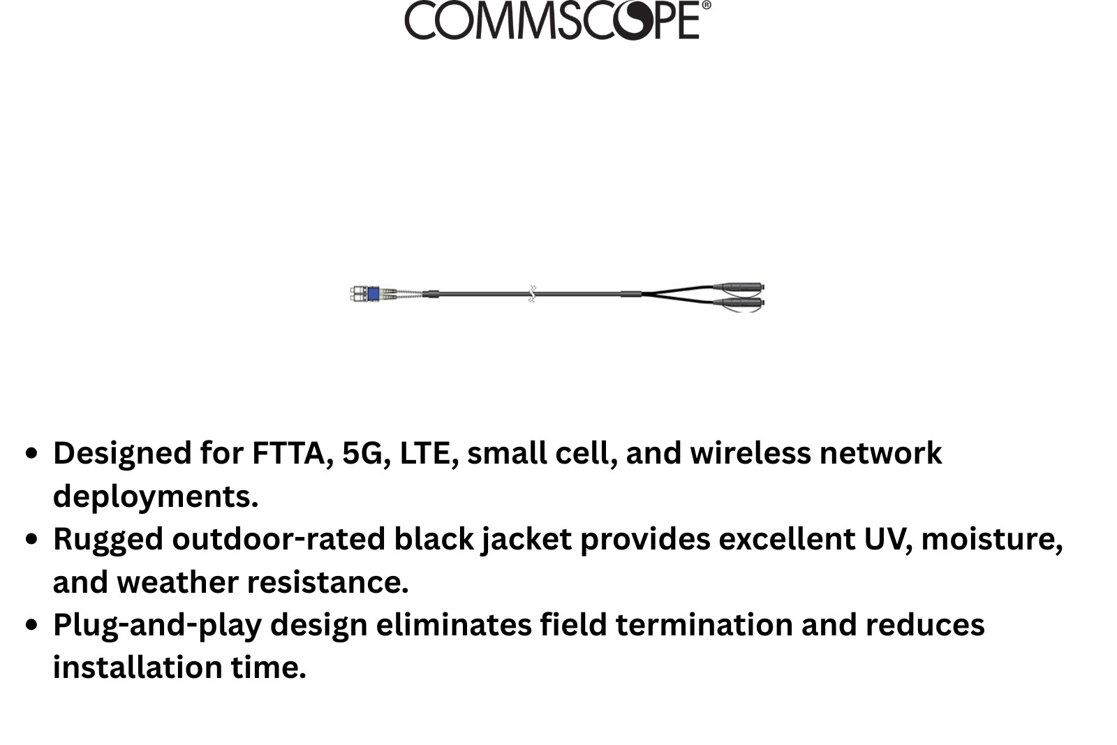 CommScope FHBDW-H2Q22-0100F 100ft OptiTap to LCD Cable Connection 3 ft