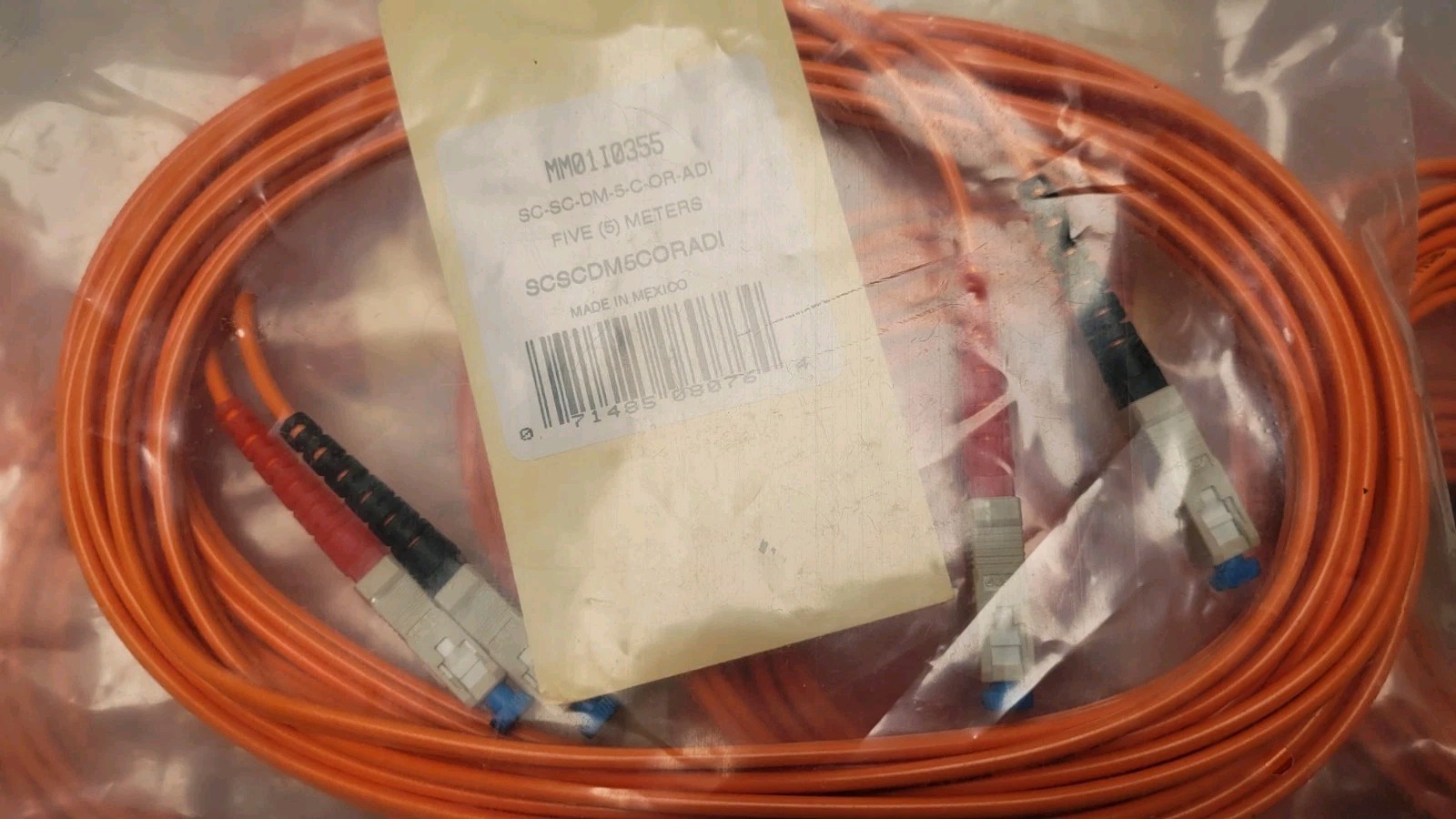 Lot of 12 SC to SC Duplex Multimode Fiber Optic Patch Cable Orange 5M NEW RETAIL