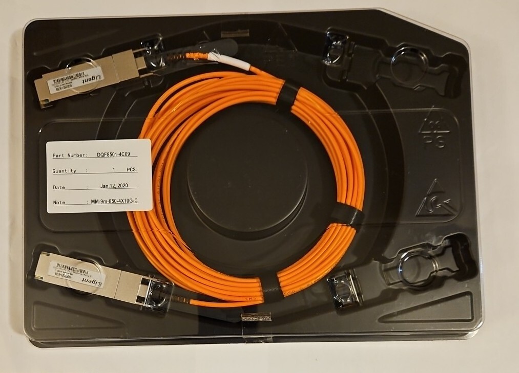 LIGENT DQF850-4C09 MM-9M 850 4X10G-C FIBER OPTIC CABLE