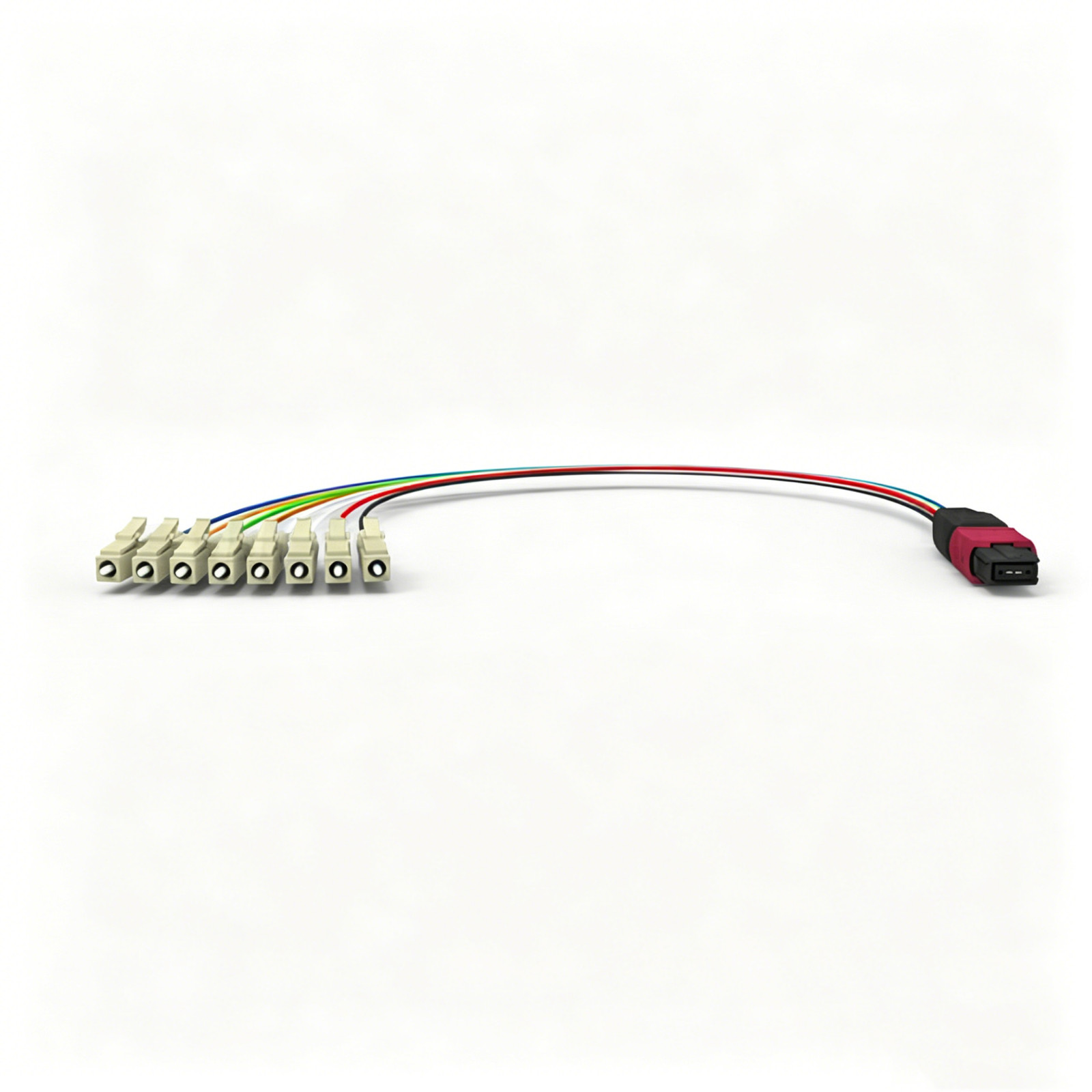 MPO to LC Breakout Cable OM4 Multimode 0.9mm Short Patch Cord for 10G 40G Networ