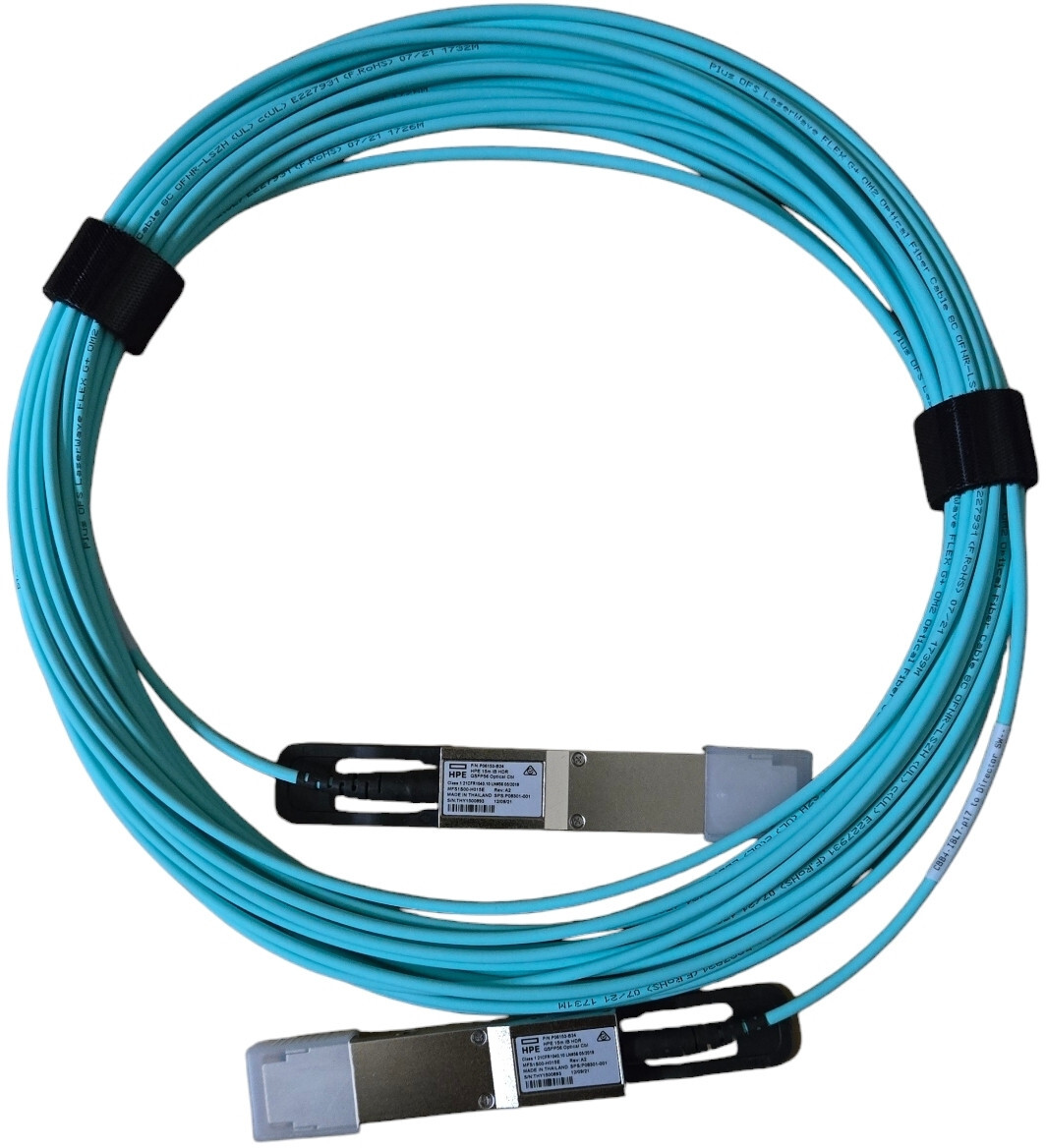 HPE Mellanox 10M InfiniBand HDR QSFP56 Optical Cable P06153-B23 MFS1S00-H010E